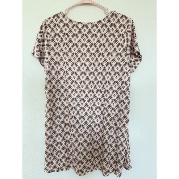 Pure Jill Pink Scoop Neck Elliptical Tee Pima Cotton Geometric Soft Cozy Tunic M - Picture 3 of 7